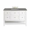 James Martin Vanities Breckenridge 48in Single Vanity, Bright White w/ 3 CM Grey Expo Top 330-V48-BW-3GEX